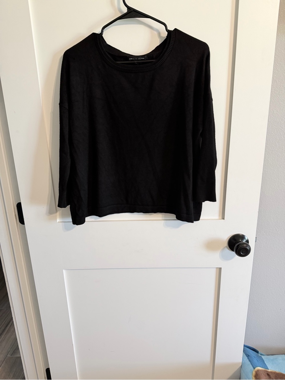 Cable & Gauge Black Knit Crewneck Sweater